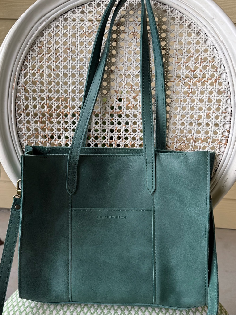 Portland Leather East West Lola in color surf or cucumber